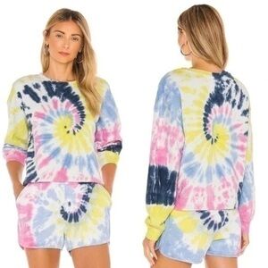 525 Tie Dye Basic Crew Sweatshirt in Midnight Multi